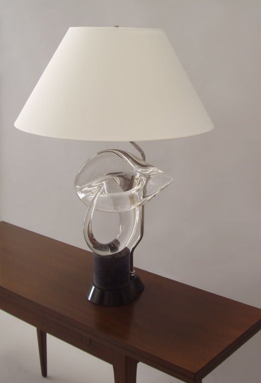 Mid-Century Modern Murano Glass Sculpture Lamp by Livio Seguso, Modernist Italian 