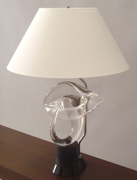 Hand-Crafted Murano Glass Sculpture Lamp by Livio Seguso, Modernist Italian 