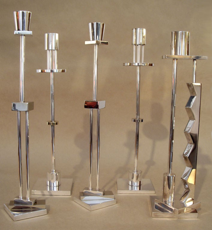 Ettore Sottsass (1917-2007)-Group of Five Candlesticks 1