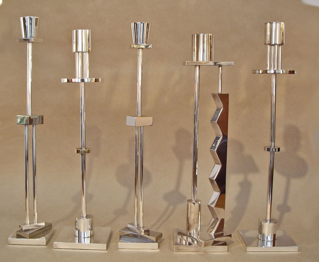 20th Century Ettore Sottsass (1917-2007)-Group of Five Candlesticks