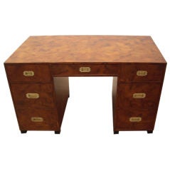 Italian - Oyster Burl and Brass Desk