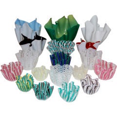 Collection of 16 Venini Handkerchief Vases