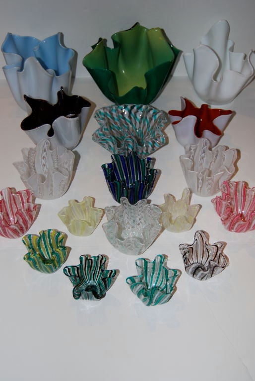 Italian Collection of 16 Venini Handkerchief Vases