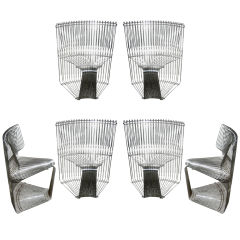 Set of Six Chrome Verner Panton "Pantonova" Dining Chairs