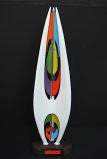 Phenomenal Wood Tripod Spire Sculpture w/ Colored Metal Mobiles