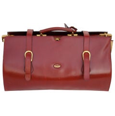 Vintage Gucci Oxblood Valise with Gold Plated Hardware