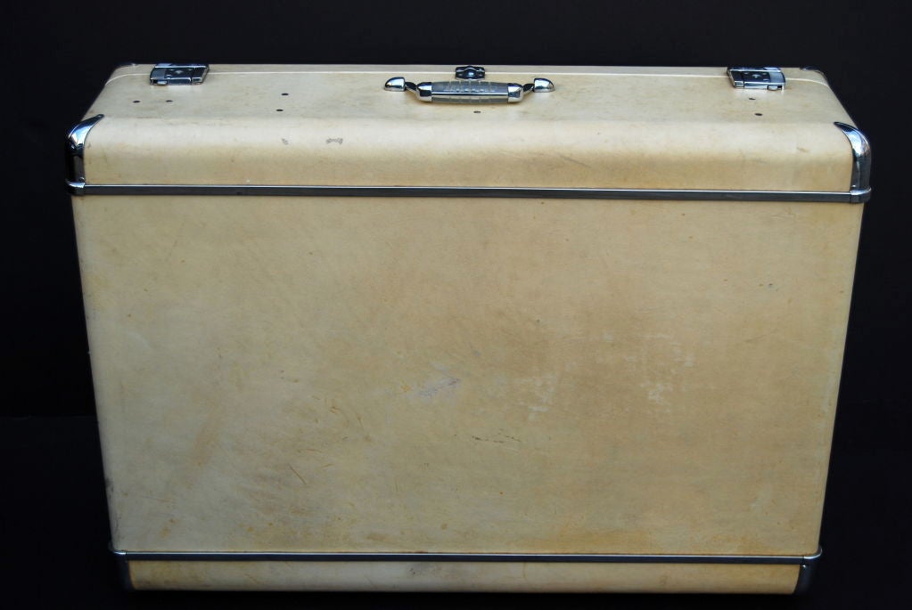 American Gorgeous Vintage Wheary Goatskin Covered Suitcase