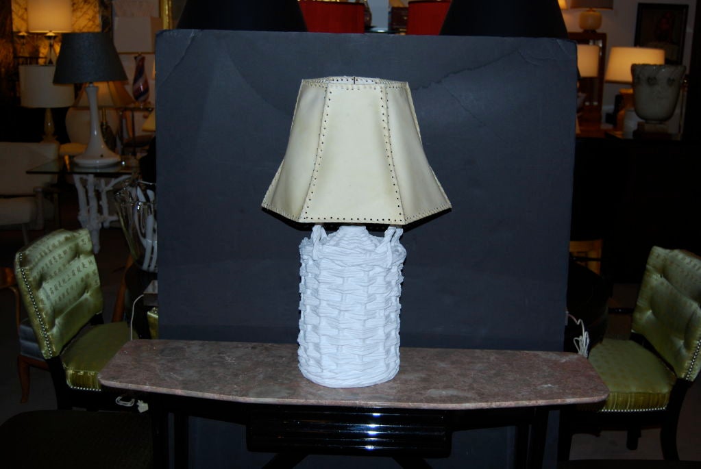 John Dickinson Plaster "Basket" Table Lamp