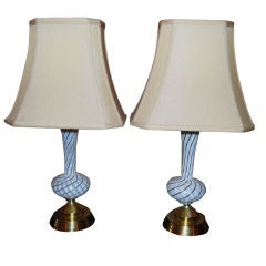 Adorable Latticino Boudoir Lamps