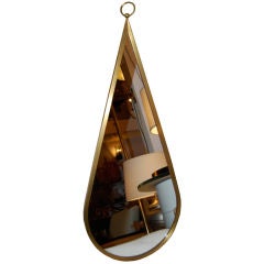 Paul Mc Cobb Satin Brass Teardrop Wall Mirror