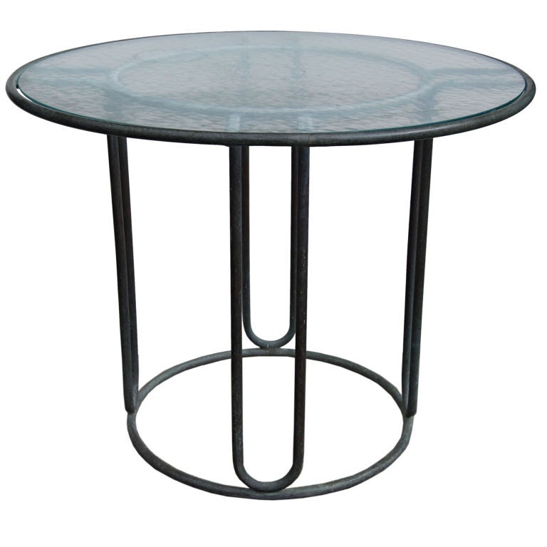 Walter Lamb Petite Bronze Dining Table For Sale