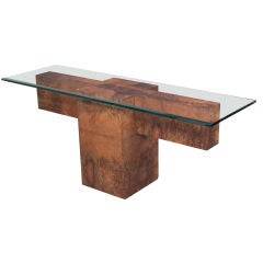 Paul Evans Cruciform Console in Burled Wood