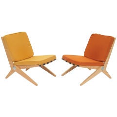 Pair of Pierre Jeanneret "Scissor" Chairs