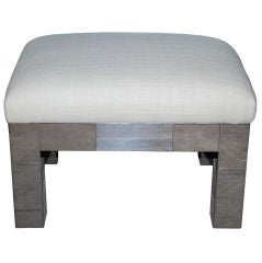 Paul Evans "Cityscape" Ottoman in Chrome and Silk