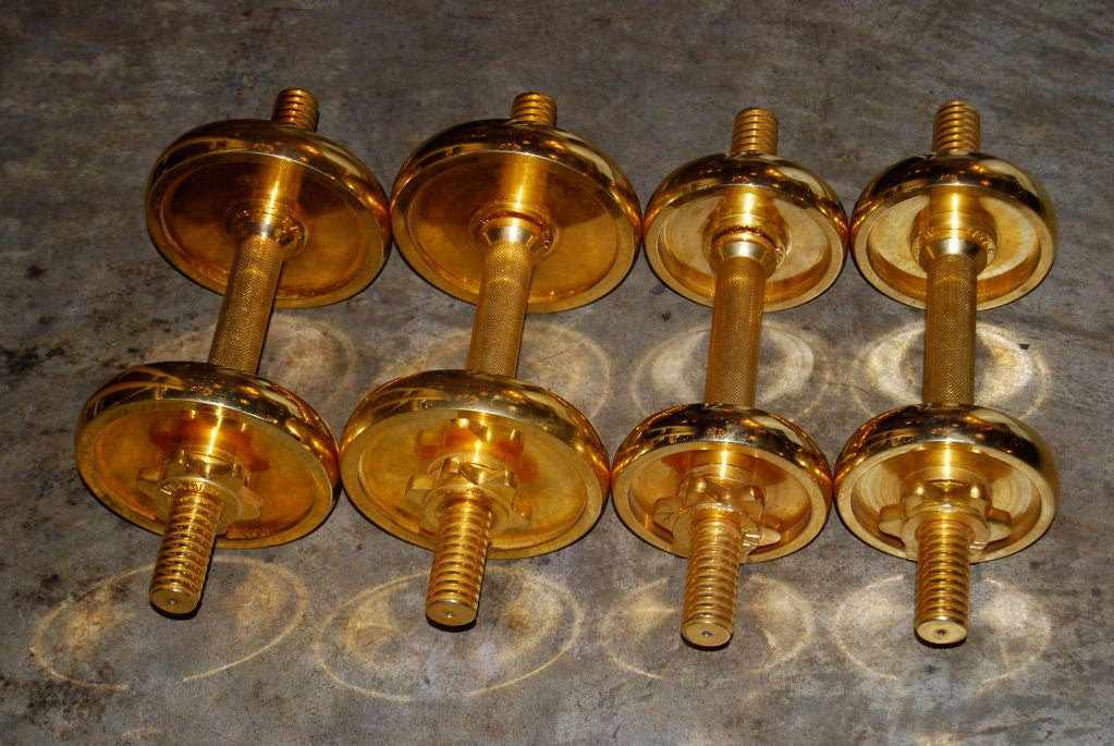 These amazing dumbbells were custom gold plated for the uber glamorous Ms. Sinatra of 