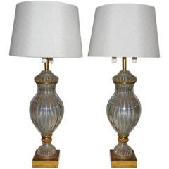 Large and Impressive Pair of Barovier Urn Lamps Large and Impressive Pair of Barovier Urn Lamps