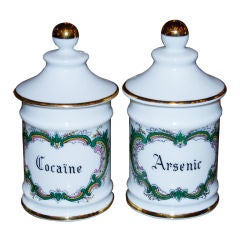 Vintage Apothecary Jars for Cocaine and Arsenic