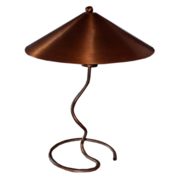 Kurt Versen Copper Table Lamp For Sale at 1stDibs