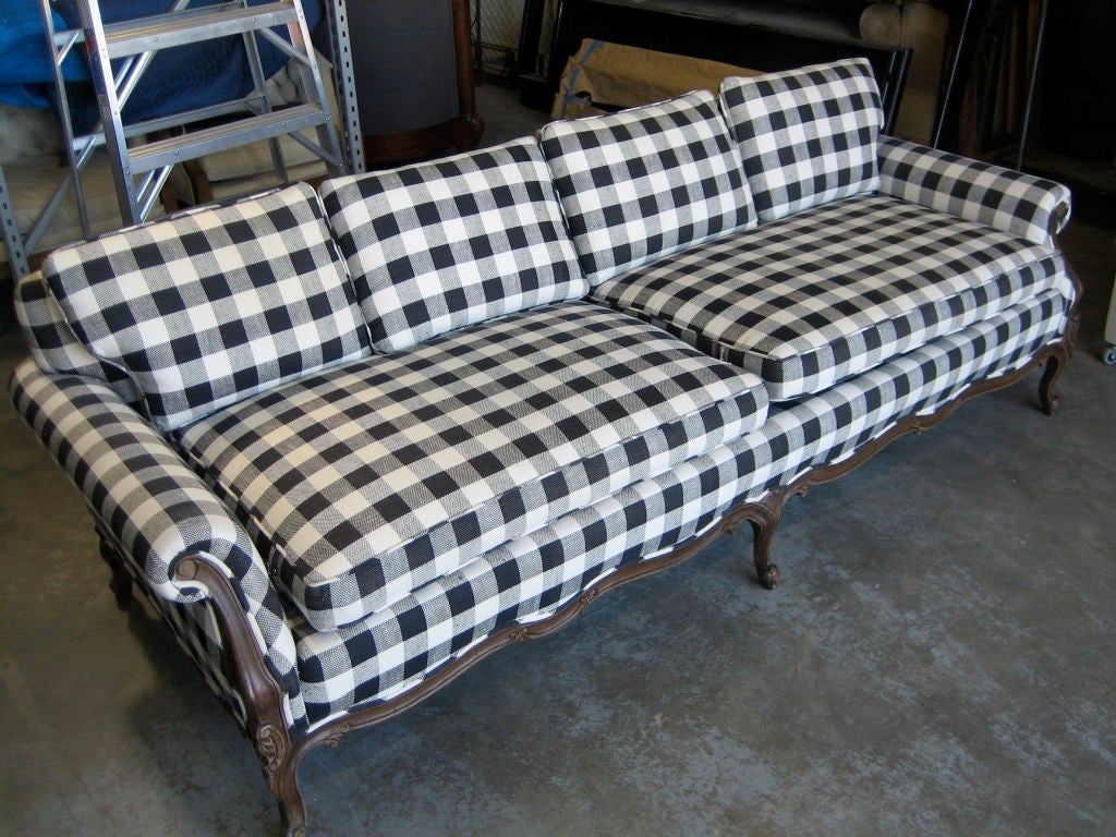 gingham couch