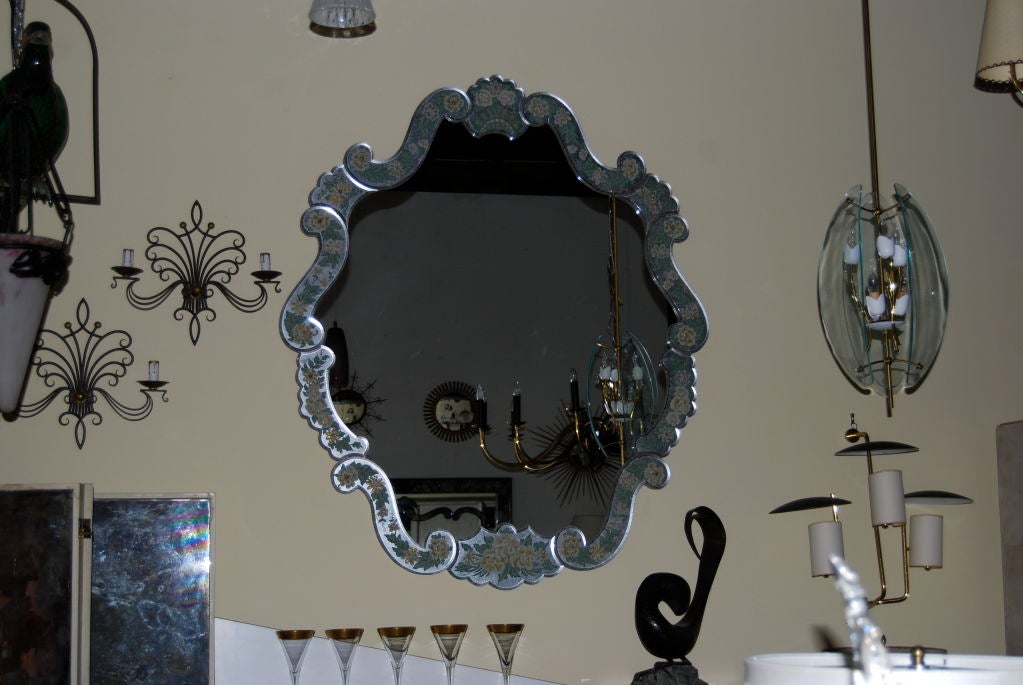 Large and Impressive Verre Eglomise Wall Mirror 1