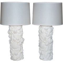Pair of Plaster "Grotto" Table Lamps