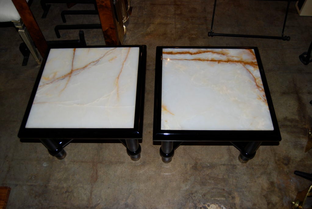 A striking pair of side tables.