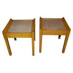 Rene Gabriel Sycamore Nightstands with Parchment Tops