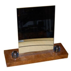 French Vanity mirror in Burled Wood with Glass Balls