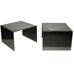 Custom Warren Platner Polished Chrome Constructivist Side Tables