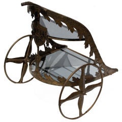 Tom A. Greene "Chariot" Bronze Hand Wrought Bar Cart