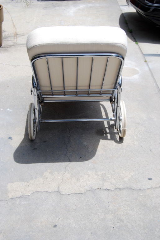 American Rare Wolfgang Hoffman Adjustable Chrome Chaise Longue For Sale