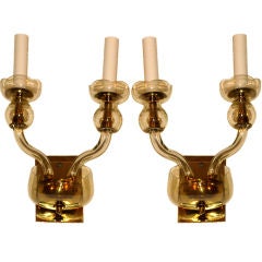 Pair of Murano Glass 2-Arm Wall Sconces