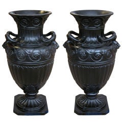Antique A Pair of English Neoclassical Style Wedgwood Jasper-Ware Urns