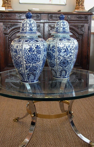 Großformatige Pr of Dutch Blue&White Delft Sechseckige Ingwergläser