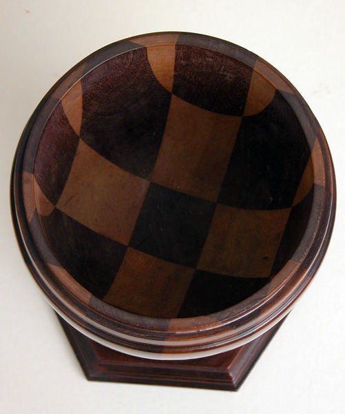 A Warmly-Patinated English Turned-Treenware Covered Urn 2