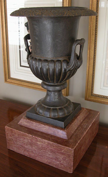 A Handsome French Baroque Style Double-Handled Iron Campagna Urn 2