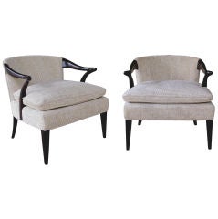 A Stylish Pair of American Asian-Inspired Armchairs by Young