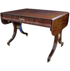 A Handsome French Empire Style Mahogany Sofa Table or Desk