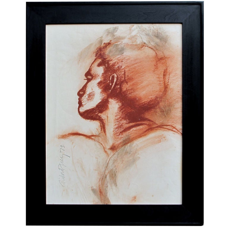 A Well-Rendered American Colored-Chalk Study; by Richard Frey For Sale