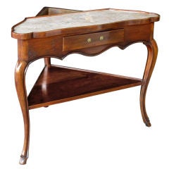 An Elegant French Louis XV Style Walnut Triangular Refraichissoir