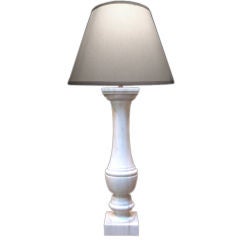 Elegant & Translucent Italian White Marble Baluster now a Lamp