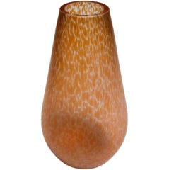  Austrian Apricot-Colored Oil Spot Vase of Teardrop Form