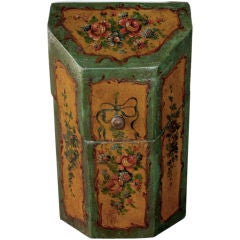 Italian Green Lacquered Octagonal Letter Box w/Lid