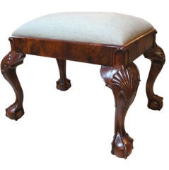 A Boldly-Scaled George II Style Mahogany Upholstered Bench