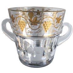 Antique A Good Quality Continental Cut Crystal and Gilt Wine Bucket