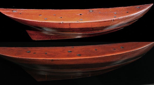 A Handsome Pr of American Half-Hull Wooden Boat Builder's Models