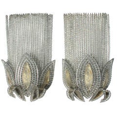 A Rare Pair of French Art Deco Wall Lights, Attributed to Bagues