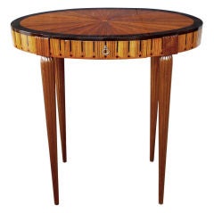 A Chic French Art Deco  Zebra & Macassar Wood Side Table