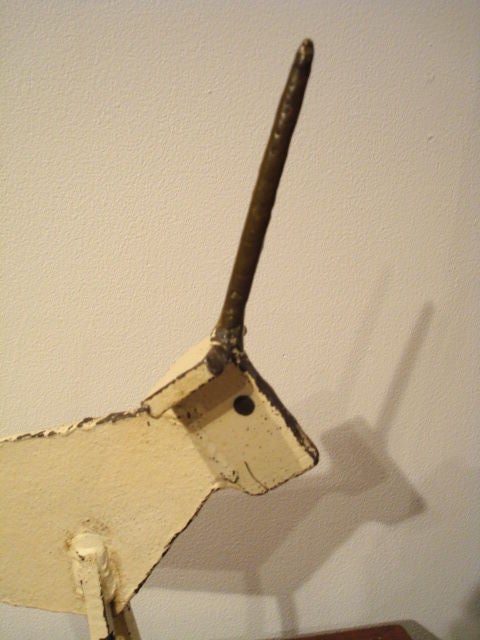 1930'S FOLKY IRON  HADEMADE JOHNNY GOAT IN ORIGINAL CREAM PAINT