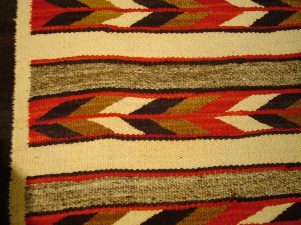 Wool 1930-1940'S GEOMETRIC NAVAJO / INDIAN WEAVING RUG